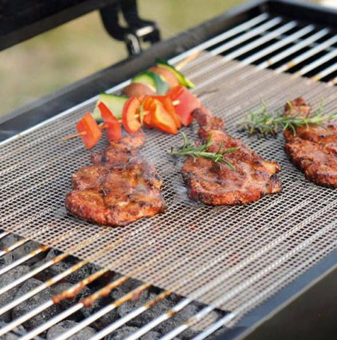 Reusable Non-Stick Grilling Mat - BBQ Wire Mesh for Outdoors