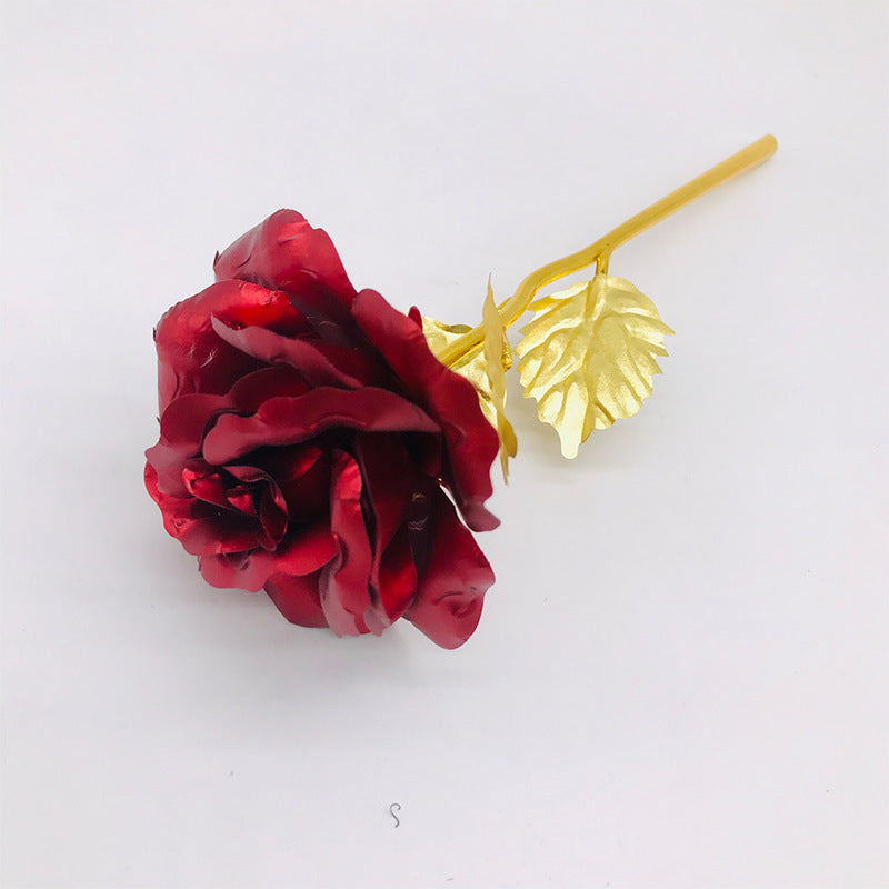 24K Gold Rose Flower Set | Luminous Color Gift for Loved Ones