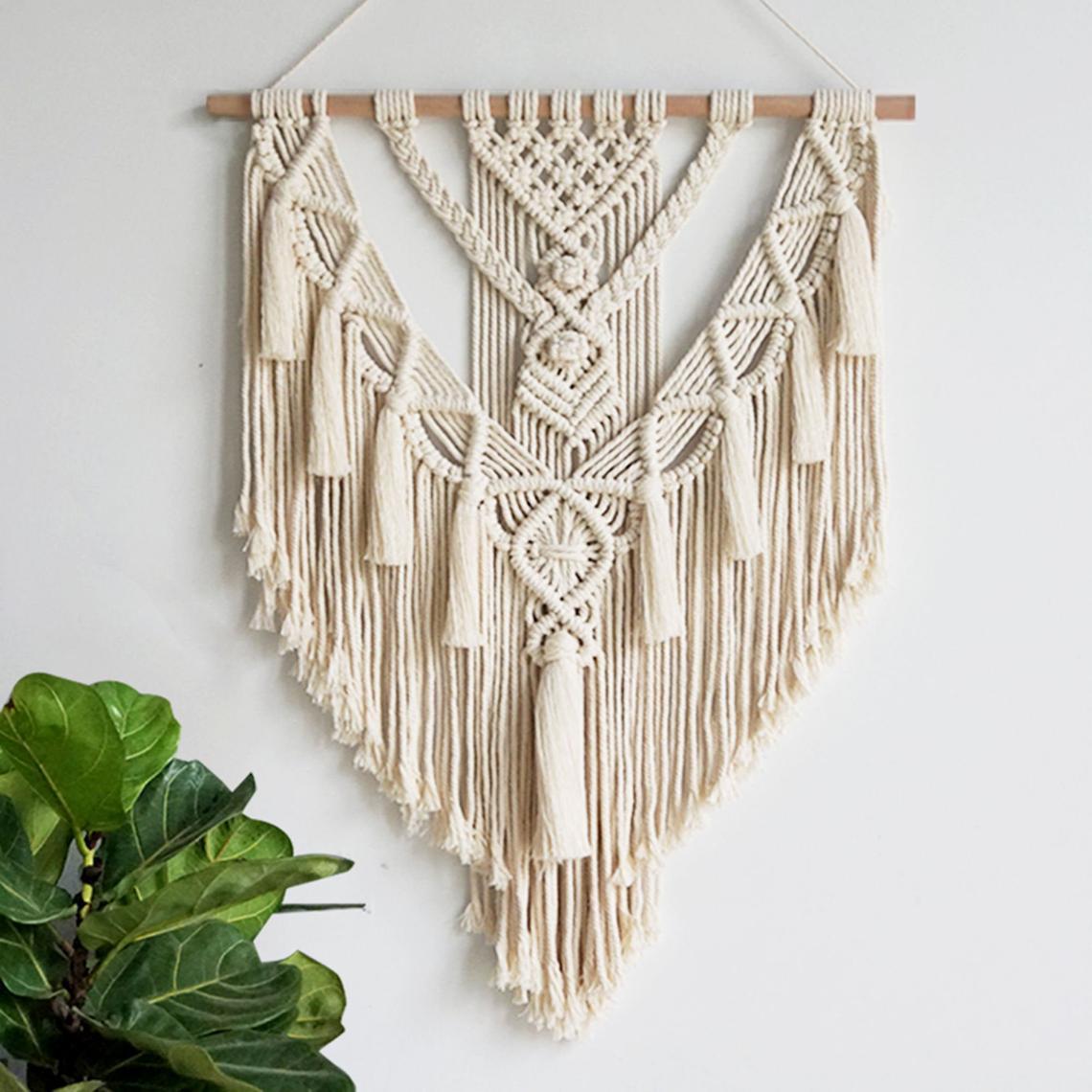 Boho Macrame Wall Hanging - Hand-Woven Tapestry Decor