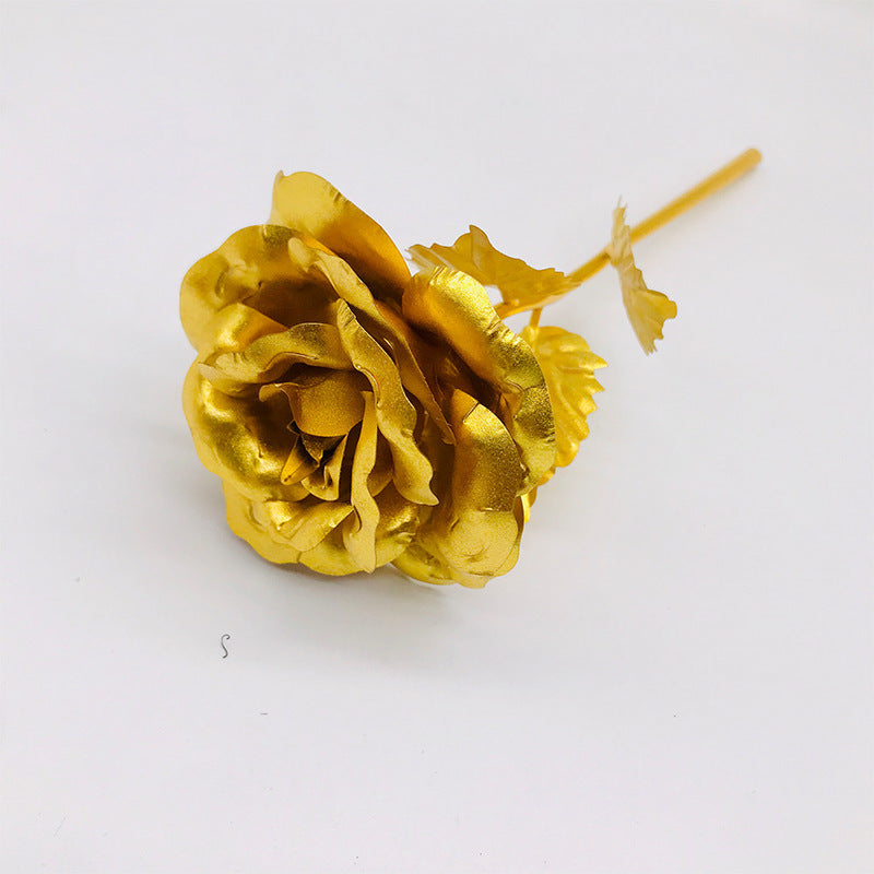 24K Gold Rose Flower Set | Luminous Color Gift for Loved Ones