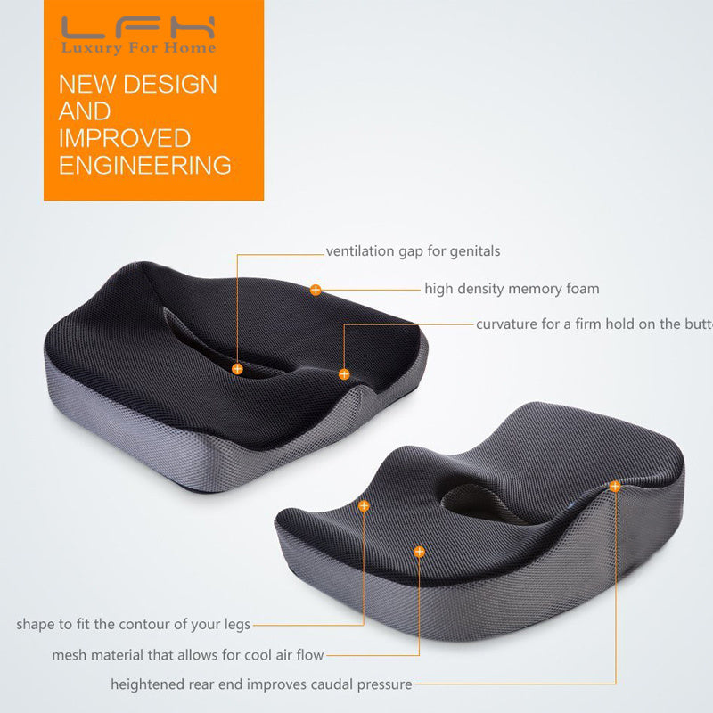 Orthopedic Memory Foam Cushion - Tailbone & Lower Back Support