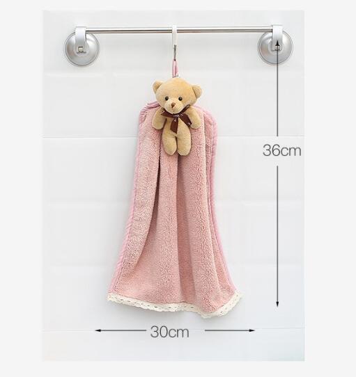 Coral Velvet Hanging Towel - Absorbent Dish & Bathroom Towel