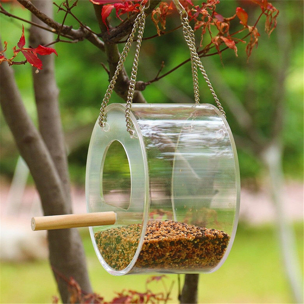 Durable Acrylic Bird Food Box - Easy to Clean & Spill-Proof