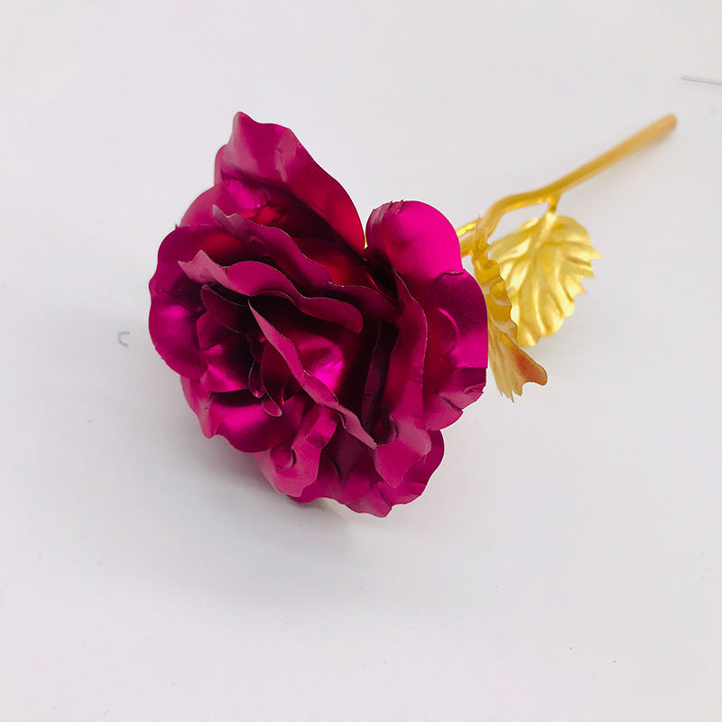 24K Gold Rose Flower Set | Luminous Color Gift for Loved Ones