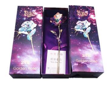 24K Gold Rose Flower Set | Luminous Color Gift for Loved Ones