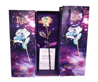 24K Gold Rose Flower Set | Luminous Color Gift for Loved Ones