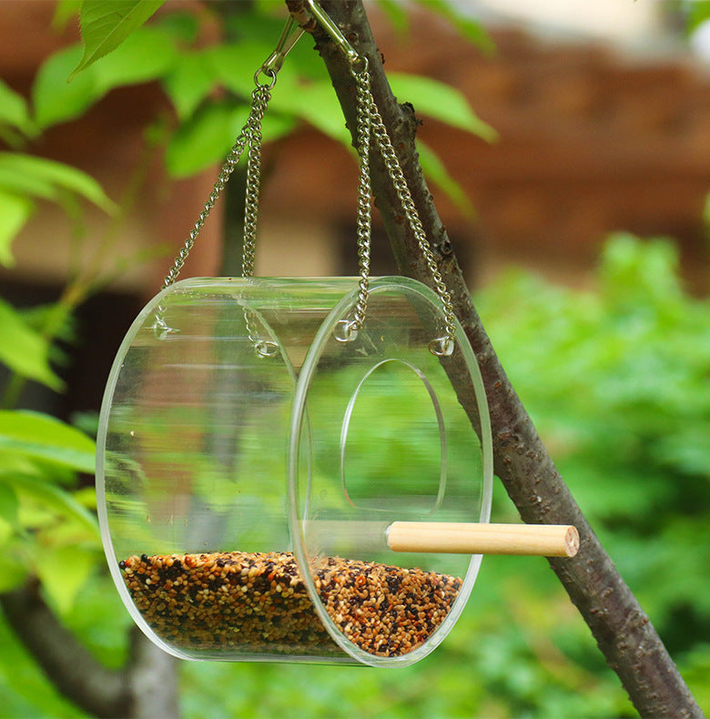 Durable Acrylic Bird Food Box - Easy to Clean & Spill-Proof