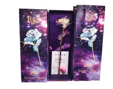 24K Gold Rose Flower Set | Luminous Color Gift for Loved Ones