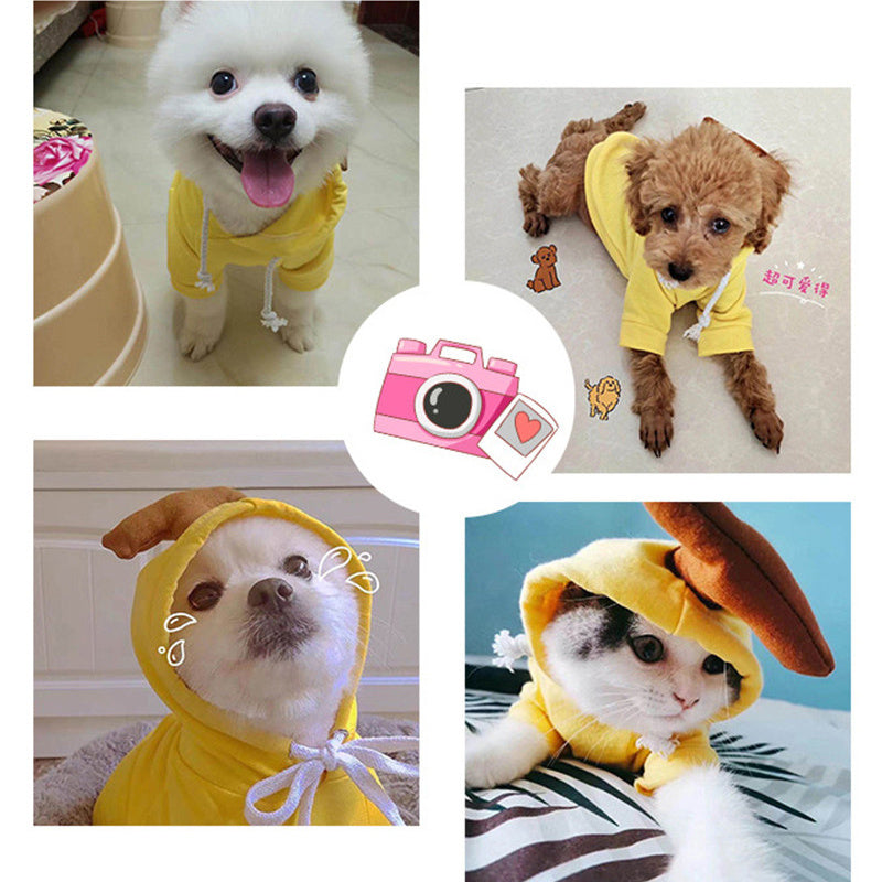 Cute Fruit Dog Hoodie - Winter Fleece Outfit for Small Pets