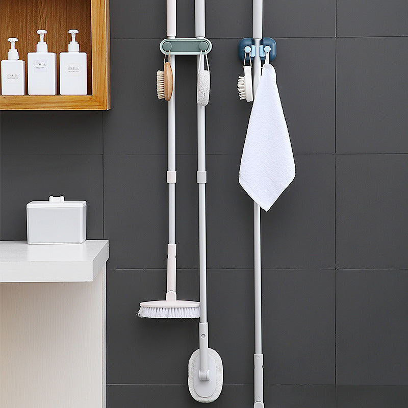 Bathroom Mop Clip Double-Button Hook for Easy Mop Storage